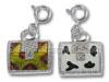 Enamel Purse Charm with Crystal Stone