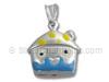 Sterling Silver Enamel Puffed House Charm