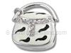 3D Cowskin Purse Charm with Cubic Zirconia
