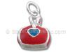 Enamel Purse with Heart Stone Charm