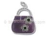 Purple Purse with Cubic Zirconia Flowers