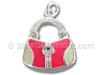 Pink and White Pattern Enamel Purse