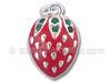 Sterling Silver Enamel Strawberry Charm