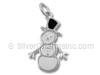 Black and White Enamel Snowman Charm