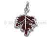 Sterling Silver Red Enamel Maple Leaf Charm