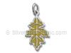 Sterling Silver Yellow Enamel Oak Leaf Charm