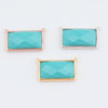 Synthetic Turquoise Rectangle Link Connector