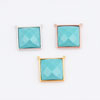 Synthetic Turquoise Square  Link Connector
