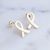 Gold Plated Awareness Ribbon Earrings