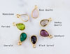 Small Gemstone Teardrop Charm