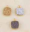 Square Druzy Pendant Charm