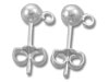 Silver Post Earrings with Ring