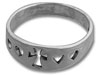 Cross with 2 Hearts Ring