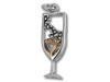 Champagne Glass and Stone Charm