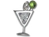 Martini Glass and Stone Charm