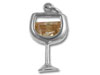 White Wine Glass and Stone Charm