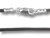 2mm Black Leather with Sterling Clasp