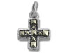 Sterling Silver Cross Charm with Marcasite