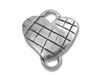 Silver Basketweave Heart Link Charm