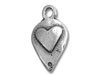 Silver Teardrop with Heart Charm