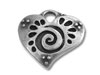 Silver Heart Spiral Charm