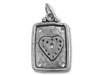 Silver Rectangle with Heart Charm