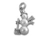 Sterling Silver Pearl Snowman with Shovel Charm