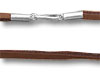 Dark Brown Suede in Sterling Leather Necklace