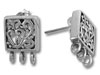 Silver 3 Square Chandelier Earring