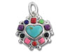 Multi-Color Stones Heart Charm