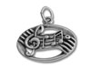 Oval Music Notes Charm