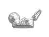 Silver Hollow Puffed Soccer Charm