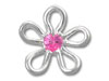 Silver Flower Pink CZ Pendant
