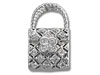 3D Silver Purse Charm with Cubic Zirconia