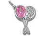Sterling Silver Pink Cubic Zirconia Tennis Racket