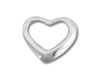 Silver Hollow Puffed Heart Charm