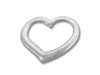 Silver Hollow Puffed Heart Charm