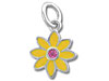 Sterling Silver Enamel Flower  Charm