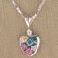 Multicolor Flowers Heart Pendant