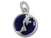 Sterling Silver Enamel 2 Sided Blue Globe Charm