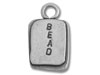 Silver Square Tag "Bead" Charm