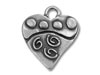 Sterling Silver Quilted Heart Charm