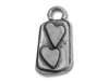 Silver Double Love Rectangle Charm