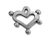 Sterling Silver 5-Dotted Heart Charm