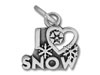 Sterling Silver I Love Snow Charm