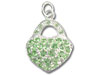 Cubic Zirconia Heart  Charm