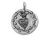 Silver Round Star and Heart Charm