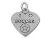 Sterling Silver I Love Soccer Heart Charm