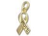 "Hope" Gold Plated Ribbon Awareness Ribbon