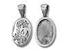 Sterling Silver Oval Flower and Leaves Photo Holder Pendant